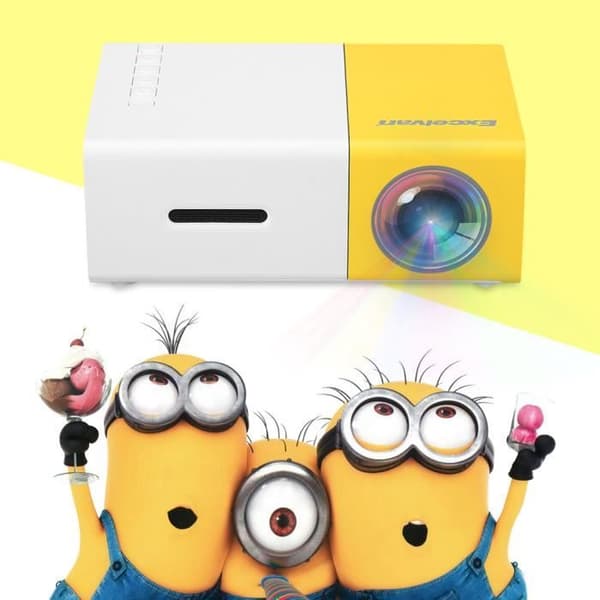 Excelvan YG300 320x240P Bärbar LED-projektor AV, USB, SD-kort - Gul