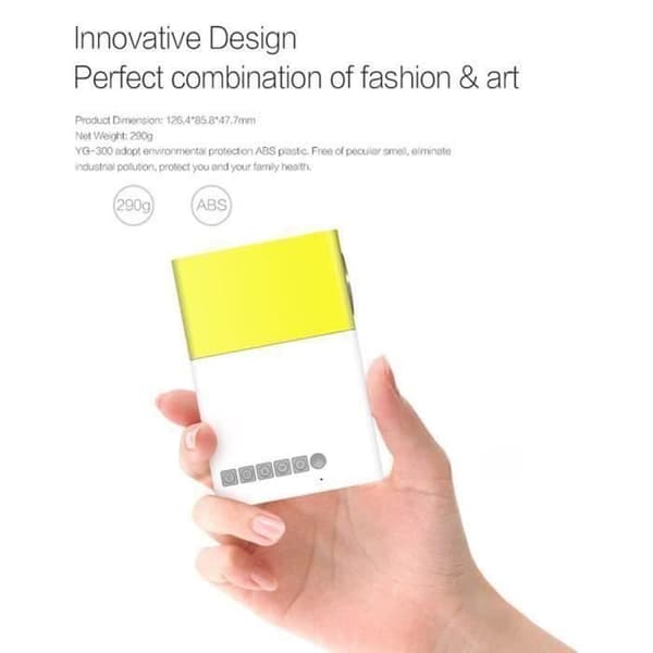 Fw1S Yg300 Led Projektor 1080P Projektionsmaskin Med Usb HDMI Av Micro Sd Port Mini Pocket Fjärrkontroll H03F97