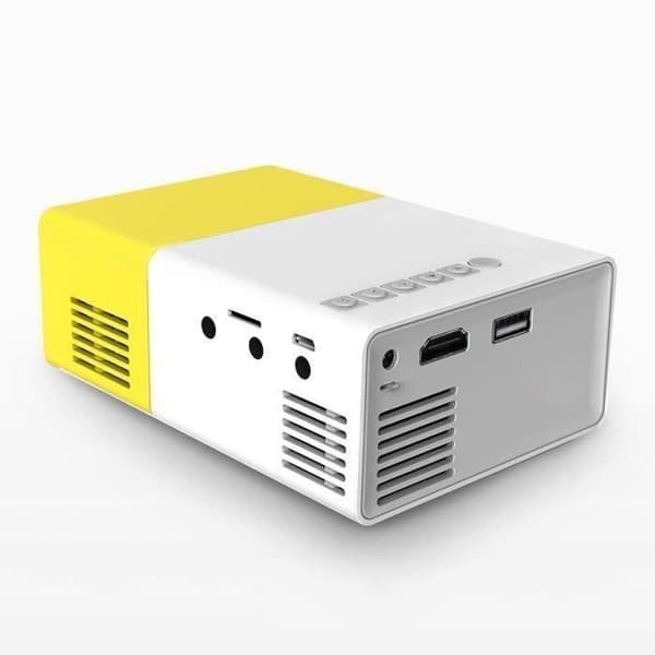 Fw1S Yg300 Led Projektor 1080P Projektionsmaskin Med Usb HDMI Av Micro Sd Port Mini Pocket Fjärrkontroll H03F97