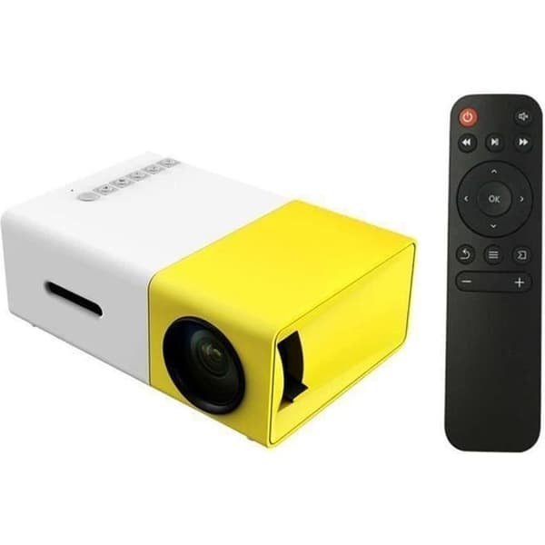 Fw1S Yg300 Led Projektor 1080P Projektionsmaskin Med Usb HDMI Av Micro Sd Port Mini Pocket Fjärrkontroll H03F97