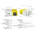 Miniatyrbild 4 av 4: YG300 1080P Home Theater Cinema USB HDMI AV SD Mini Bärbar HD LED-projektor