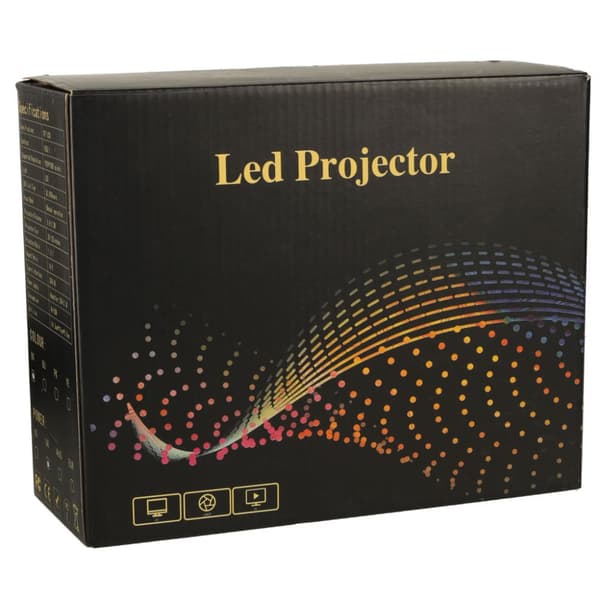 Projektori kannettava LED TFT LCD 16:9 1920x1080 USB 20W valkoinen