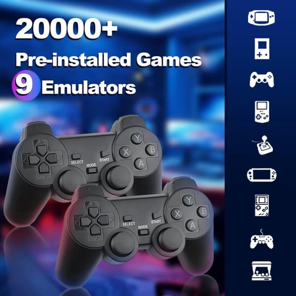 2024 Uusi Retro Pelikonsoli 20 000+ Peliä 4K HDMI Sisältää 2 Langatonta Ohjainta