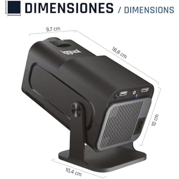 Mini LED-projektor - IGGUAL - MP1080p - Full HD - WiFi - Bluetooth - 300 ANSI Lúmenes