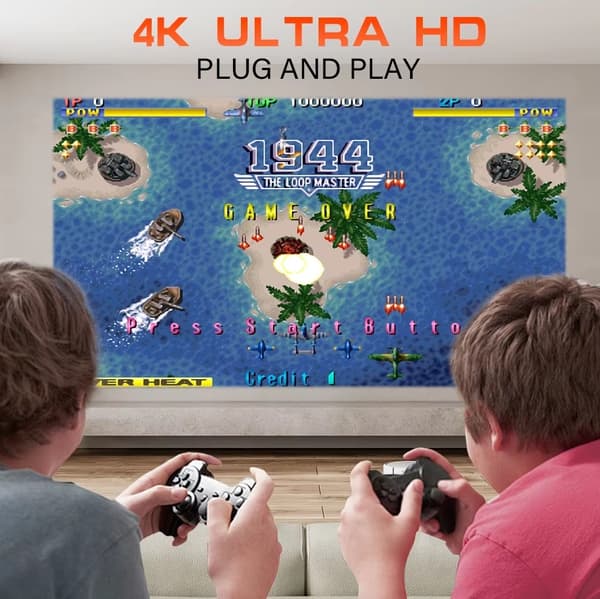 2024 Projector P30 + Retro Spelkonsol 20,000 Spel 4K HDMI 2 Trådlösa Kontroller