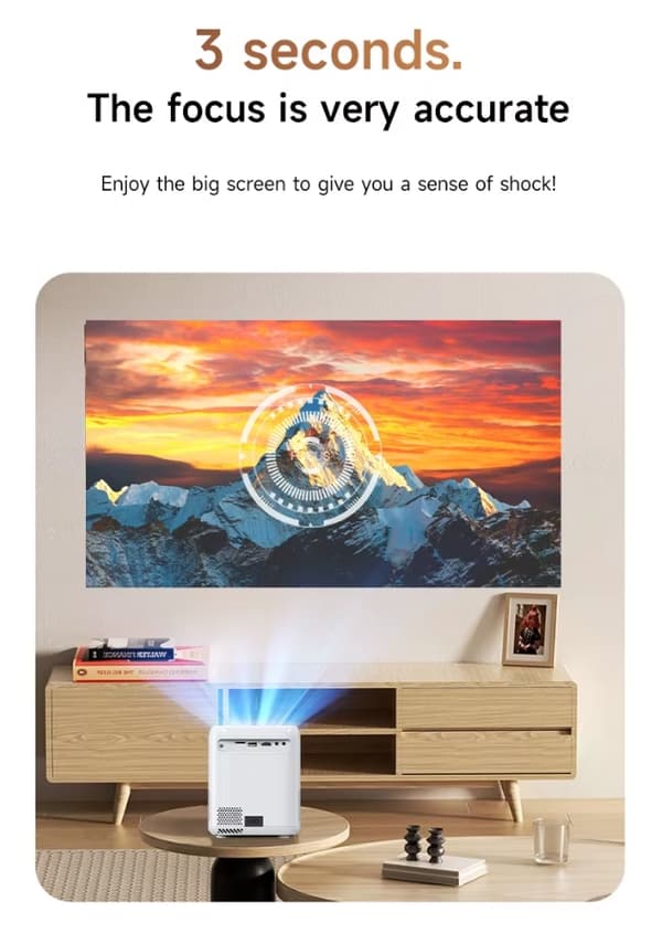 Smart Bärbar Projektor med Android, WiFi och Bluetooth HD 1080P 4K