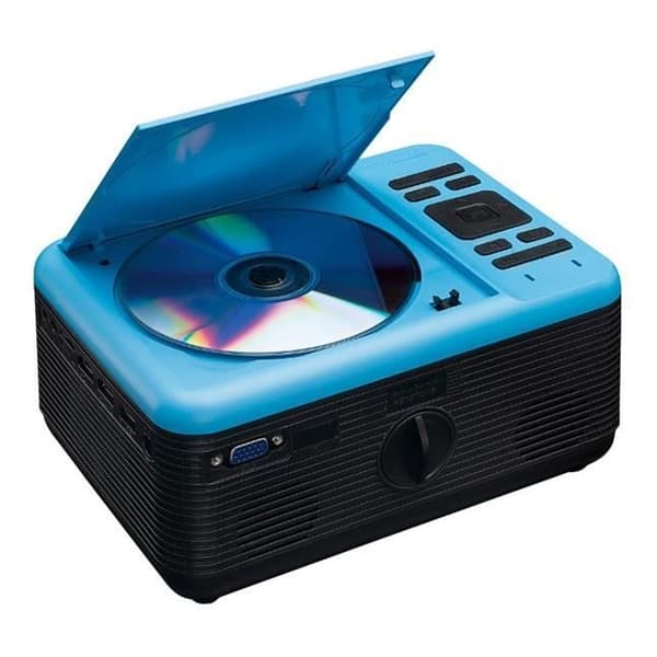 Lenco LCD LPJ-500 videoprojektor - Blå - Full HD - 3500 Lumen - 3D - Integrerad DVD-spelare - Bluetooth