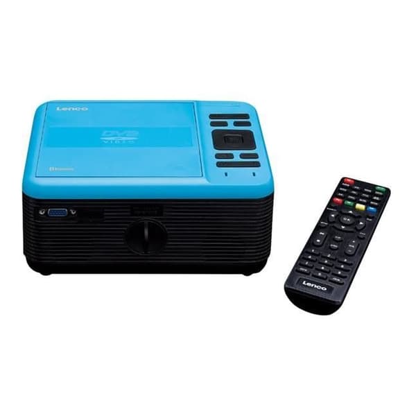 Lenco LCD LPJ-500 videoprojektor - Blå - Full HD - 3500 Lumen - 3D - Integrerad DVD-spelare - Bluetooth