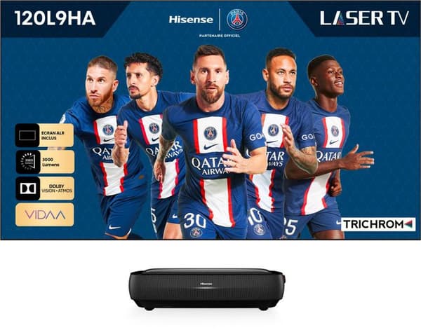 Hisense Hemmabio videoprojektor 120L9HA Laser TV + skärm