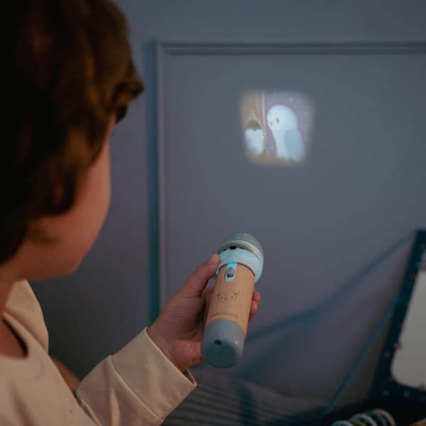 Ficklampa projektor med sagor Blue, Little Dutch