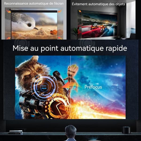 INN Autofokus videoprojektor 4K 1080P HD 300ANSI hemmabio Android WiFi bluetooth automatisk keystone-korrigering