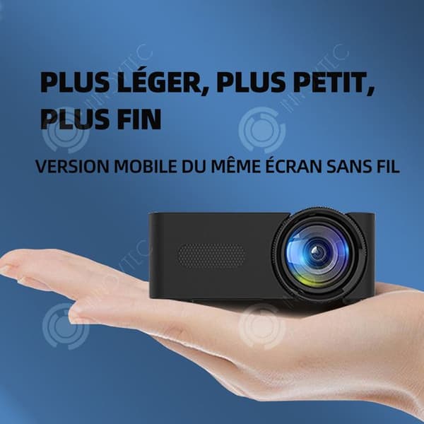 INN Videoprojektor 1080P 10,1cm x7,8cm x4cm dimensioner maskinprojektion portabilitet WiFi bluetooth stöd elektrisk fokus