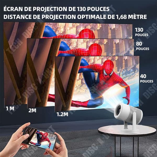 TD Projektor 1280 X 720P 4K-avkodande mini bärbar projektor automatisk keystone intelligent bärbar videoprojektor