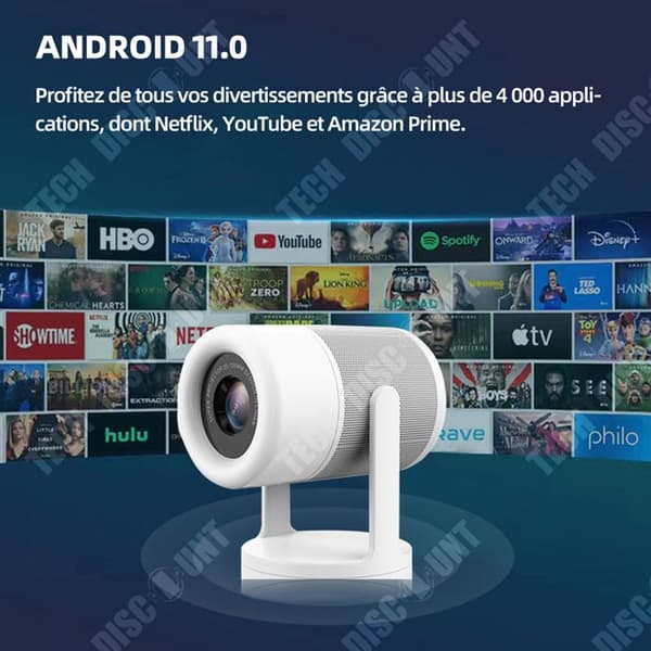 TD Projektor 1280 X 720P 4K-avkodande mini bärbar projektor automatisk keystone intelligent bärbar videoprojektor