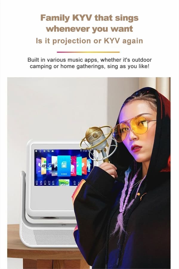 NÖRDIC Smart Touch Screen Projektor för Hemmabio och Presentationer