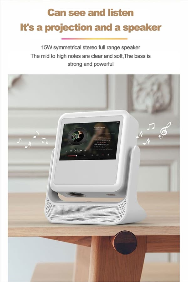 NÖRDIC Smart Touch Screen Projektor för Hemmabio och Presentationer