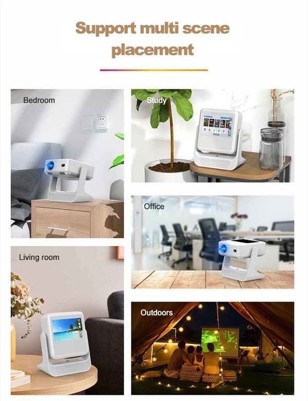 NÖRDIC Smart Touch Screen Projektor för Hemmabio och Presentationer