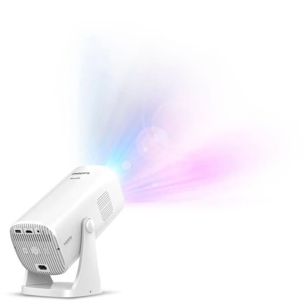 Philips NEOPIX 230 SMART Full HD 1080p videoprojektor, förinstallerade applikationer med LuminOS, Wi-Fi, Bluetooth och stereohögtalare.
