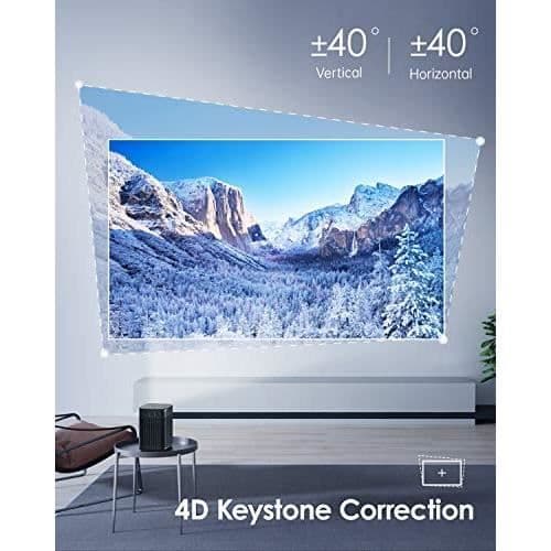 XGIMI Halo Videoprojektor 1080P Full HD WiFi Bluetooth, Bärbar projektor 800 ANSI Lumen, Android TV 9.0 Retroprojektor Google A
