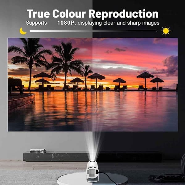 1080P Kannettava LED-projektori - Android 11, 5G Wi-Fi, Bluetooth kotiteatteriin ja toimistoon