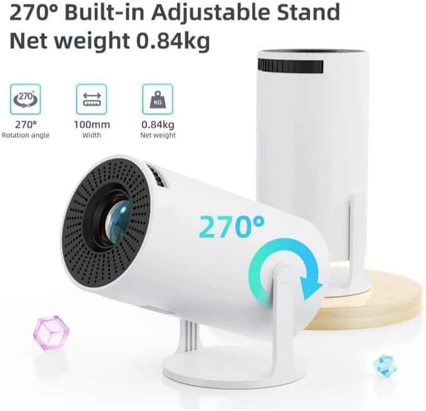 1080P Kannettava LED-projektori - Android 11, 5G Wi-Fi, Bluetooth kotiteatteriin ja toimistoon