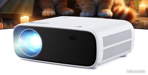 Projektor med WiFi och Bluetooth, 20 000 Lumen, 4K-stöd, Full HD 1080P-upplösning, stöd för Switch och PS5