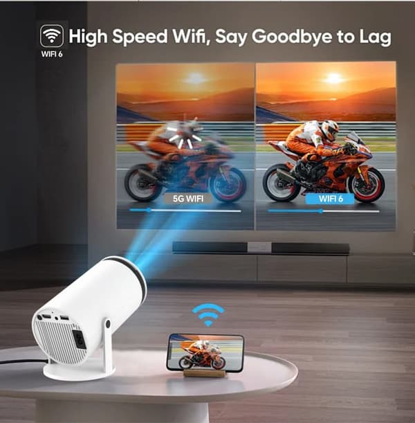4K-projektor med Android 12, 5G WiFi, Bluetooth, 150 ANSI, 50.000 timer