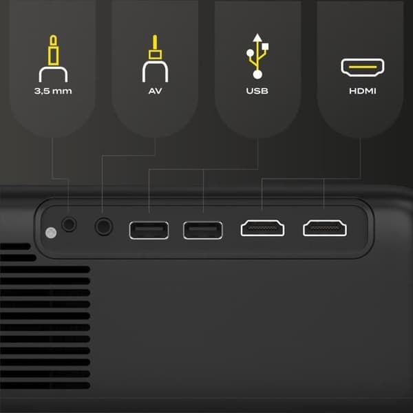 OVERMAX Multipic 4.2 - Videoprojektor - WiFi - Full HD LED - 200'' - Högtalare - Skärmspegling - 4500 Lumen - Hemmabio