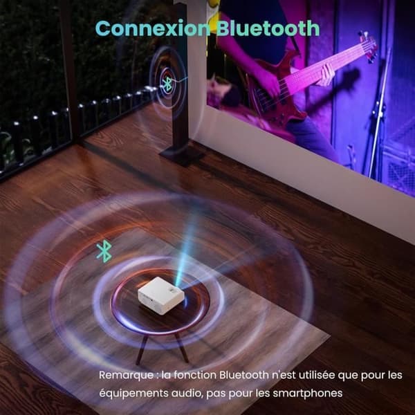 Projektor - HOPVISION - 4K - 12000 Lumen - Nativ 1080P - WiFi Bluetooth