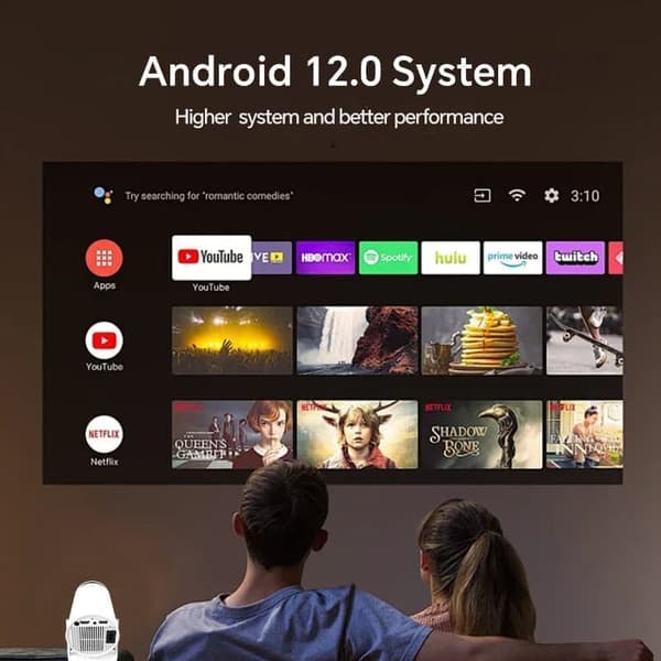 OBOSOE 4K Projektor - Android 12, Wi-Fi 6, Bluetooth