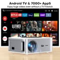 Miniatyrbild 2 av 4: XIWBSY Smart Projektor, 4K Video Upplösning, 25000 Lumen Ljusstyrka,8G Manuell Fokusering, Eu plugg