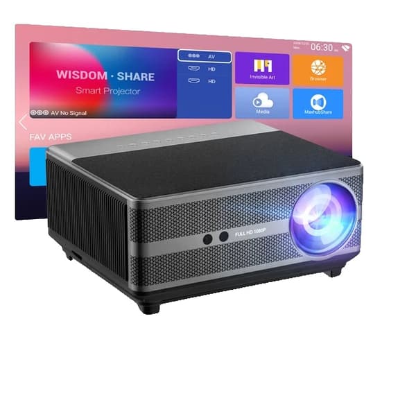 Projektor, Full HD 1080P Upplösning, WiFi Anslutning, Android-versionen