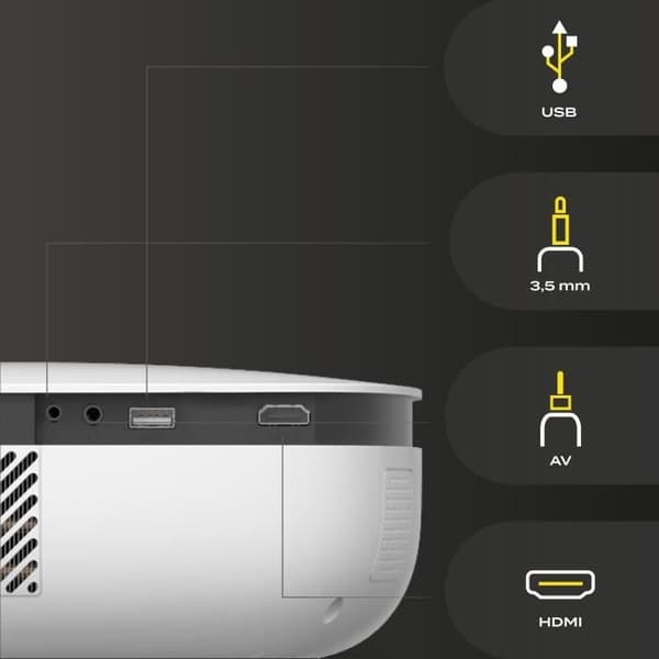 Vidéoprojektor LED OVERMAX Multipic 2.5 - Hemmabio HD - Högtalare - Bärbar