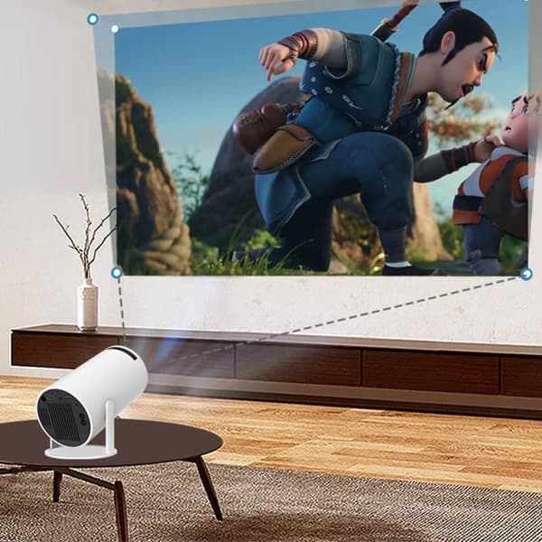 OBOSOE kannettava projektori HD 1080P iso näyttöpuhelin elokuvaprojektori monitoiminen langaton WiFi-projektori kotiin