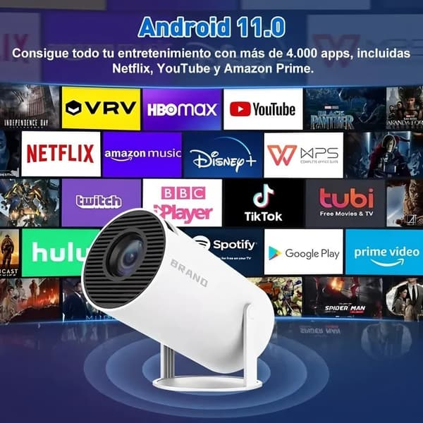 OBOSOE kannettava projektori HD 1080P iso näyttöpuhelin elokuvaprojektori monitoiminen langaton WiFi-projektori kotiin