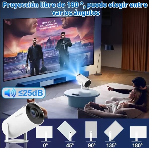 OBOSOE kannettava projektori HD 1080P iso näyttöpuhelin elokuvaprojektori monitoiminen langaton WiFi-projektori kotiin