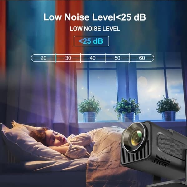 OBOSOE Mini 4K Understøttelse, Full HD 1080P Hjemmebiograf Beamer med Android 11.0 OS, Projektor LED Video WiFi6, Bluetooth