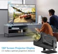 Miniatyrbillede 8 af 9: OBOSOE Mini 4K Understøttelse, Full HD 1080P Hjemmebiograf Beamer med Android 11.0 OS, Projektor LED Video WiFi6, Bluetooth