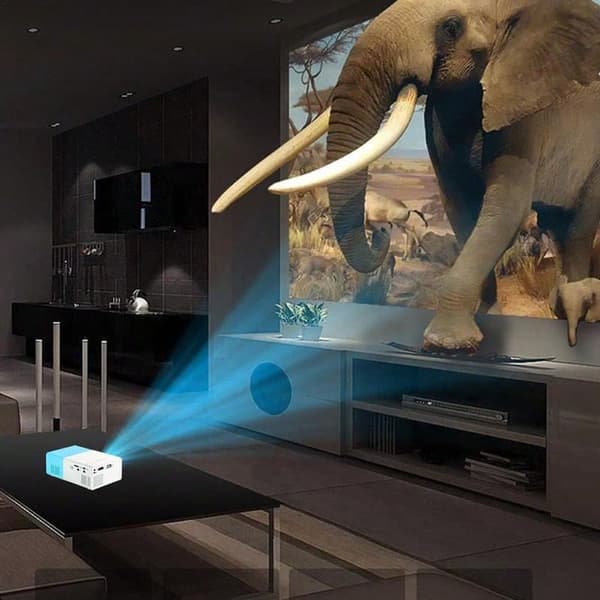 OBOSOE Miniprojektor, Bærbar LED Mini Multimedie, Fuld HD, 1080P, Hjemmebiograf, Filmprojektor, HDMI, USB, Udendørs filmprojektor