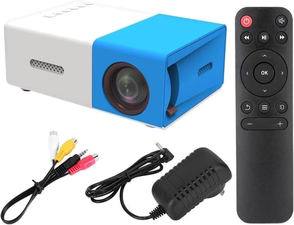 OBOSOE Miniprojektor, Bærbar LED Mini Multimedie, Fuld HD, 1080P, Hjemmebiograf, Filmprojektor, HDMI, USB, Udendørs filmprojektor
