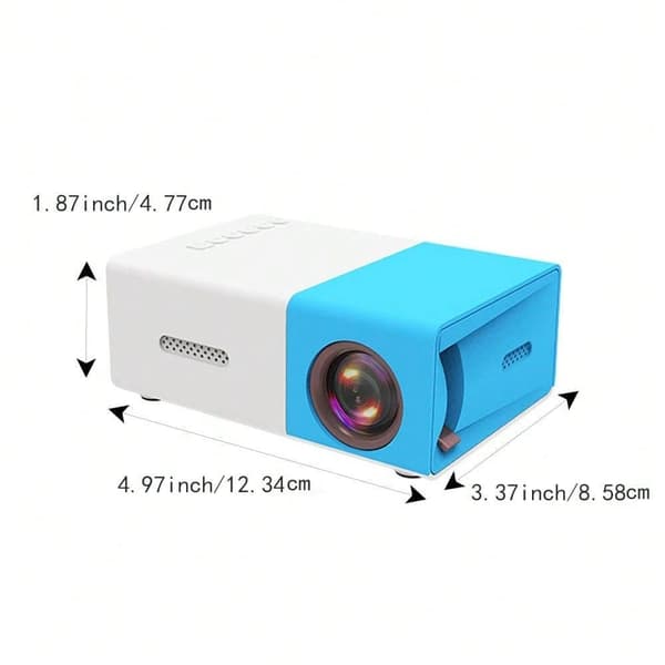 OBOSOE Miniprojektor, Bærbar LED Mini Multimedie, Fuld HD, 1080P, Hjemmebiograf, Filmprojektor, HDMI, USB, Udendørs filmprojektor