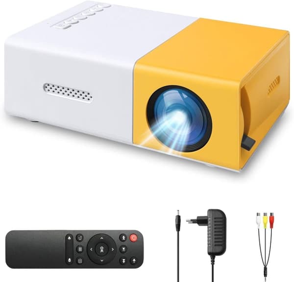 Lollanda Full HD Mini Projektor – 1080p, kompakt og bærbar med 60" skærm