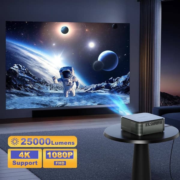 NÖRDIC 4K Projektor 500ANSI  resolution 080P Dual band Bluetooth