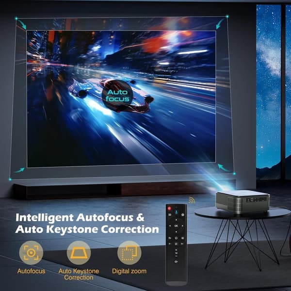 NÖRDIC 4K Projektor 500ANSI  resolution 080P Dual band Bluetooth