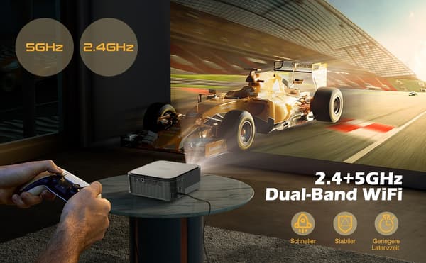 NÖRDIC 4K Projektor 500ANSI  resolution 080P Dual band Bluetooth