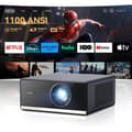 Miniatyrbild 1 av 6: 4K Videoprojektor 1100 ANSI Google TV Officiell Netflix, Automatisk Fokusering Keystone Videoprojektor, WiFi Bluetooth Bärbar Videoprojektor
