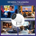 Miniatyrbild 9 av 9: HY300 Pro 4K Smart Mini Projektor – Android 11, WiFi 5G & Bluetooth 5.2, 160ANSI, 180° Roterbar, Auto Keystone