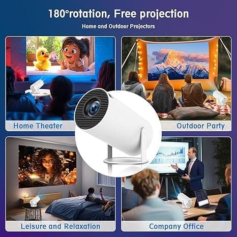 HY300 Pro 4K Smart Mini Projektor – Android 11, WiFi 5G & Bluetooth 5.2, 160ANSI, 180° Roterbar, Auto Keystone