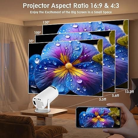 HY300 Pro 4K Smart Mini Projektor – Android 11, WiFi 5G & Bluetooth 5.2, 160ANSI, 180° Roterbar, Auto Keystone