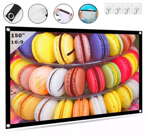 Zenwire projektionsskärm hopfällbar 150 tum